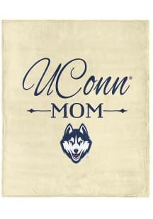UConn Huskies Mom Silk Touch Fleece Blanket - White