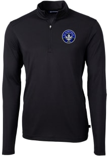 Cutter and Buck Montreal Impact Mens Black Virtue Eco Pique Big and Tall Qtr Zip