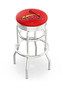 St Louis Cardinals Double-Ring Swivel Chrome Pub Stool - Silver