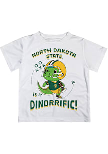 Vive La Fete North Dakota State Bison Toddler White Dino-Riffic Short Sleeve T-Shirt
