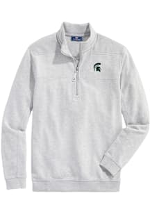 Vineyard Vines Michigan State Spartans Mens Grey Shep Shirt Long Sleeve Qtr Zip Pullover