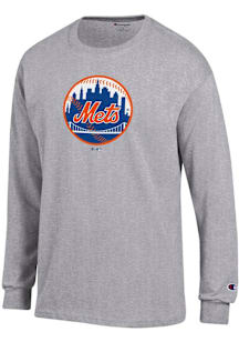 Champion New York Mets Grey Jersey Long Sleeve T Shirt