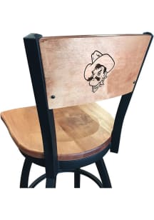 Oklahoma State Cowboys Maple Seat Maple Back Swivel Pub Stool - Brown