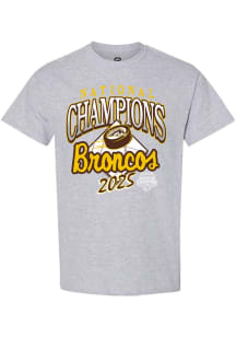 Western Michigan Broncos Grey Summit Sportswear 2025 Mens Hockey National Champions Short Sleeve T..