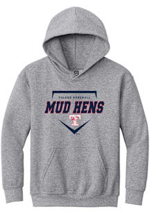 Summit Sportswear Toledo Mud Hens Youth Grey Homeplate Long Sleeve Hoodie