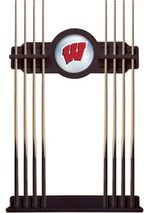 Ash Wisconsin Badgers Solid Wood Cue Rack Pool Table