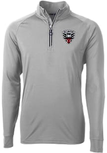 Cutter and Buck DC United Mens Grey Adapt Eco Big and Tall Qtr Zip