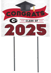 Georgia Bulldogs KH Sports Fan Class of 2025 graduation graphic Yard Sign - White