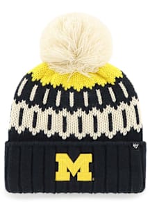 47 Michigan Wolverines Navy Blue Felicity Cuff Womens Knit Hat