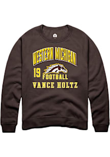 Vance Holtz Western Michigan Broncos Mens Brown Football NIL Arch Logo Player Crew