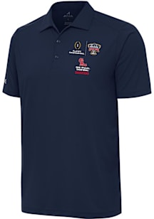 Antigua Ole Miss Rebels Mens Navy Blue 2025 Sugar Bowl Champions Tribute Short Sleeve Polo