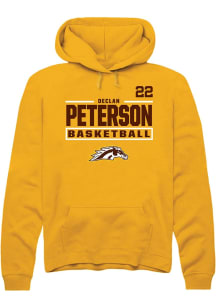Declan Peterson Rally Mens Gold Western Michigan Broncos NIL Stacked Box Player Hood