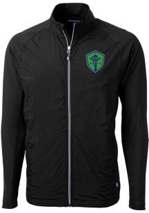 Cutter and Buck Seattle Sounders FC Mens Black Adapt Eco Big and Tall Light Weight Jacket