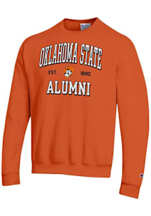 Champion Oklahoma State Cowboys Mens Orange Est Alumni Powerblend Long Sleeve Crew Sweatshirt