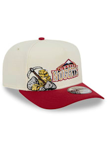 New Era Denver Nuggets White 2T Hardwood Classic A-Frame 9FIFTY Mens Snapback Hat