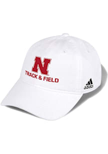 Adidas Nebraska Cornhuskers Track & Field Washed Slouch Adjustable Hat - White