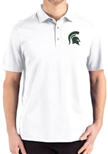Cutter and Buck Michigan State Spartans White Advantage Refresh Pique Big and Tall Polo