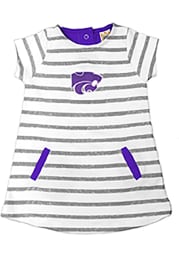 K-State Wildcats Toddler Girls Ivory French Terry Short Sleeve Dresses