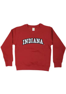 Indiana Hoosiers Youth Cardinal Arched Wordmark Long Sleeve Crew Sweatshirt