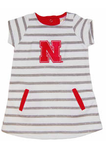 Nebraska Cornhuskers Toddler Girls Ivory French Terry Short Sleeve Dresses