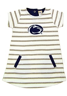 Penn State Nittany Lions Toddler Girls Ivory French Terry Short Sleeve Dresses