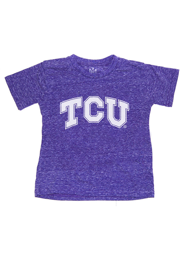 TCU Horned Frogs Youth Purple Knobby Primary Logo Short Sleeve Fashion T-Shirt