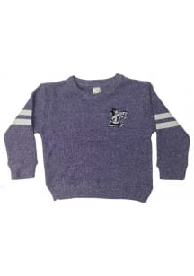 Girls Purple K-State Wildcats Twist Long Sleeve Crew Sweatshirt