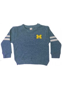 Michigan Wolverines Girls Navy Blue Twist Long Sleeve Sweatshirt