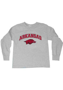 Arkansas Razorbacks Toddler Grey Arch Mascot Long Sleeve T-Shirt