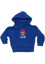 Kansas Jayhawks Toddler Blue Baby Jay Long Sleeve Hooded Sweatshirt