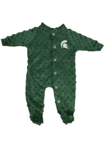 Michigan State Spartans Baby Green Cuddle Bubble Loungewear One Piece Pajamas