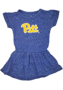Pitt Panthers Baby Girls Blue Knobby Short Sleeve Dress