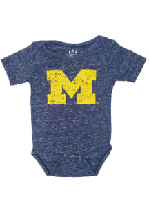 Michigan Wolverines Baby Navy Blue Baby Graphic Short Sleeve One Piece