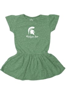Michigan State Spartans Toddler Girls Green Primary Logo Short Sleeve Dresses
