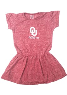 Oklahoma Sooners Toddler Girls Cardinal Primary Logo Short Sleeve Dresses