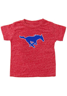 SMU Mustangs Toddler Red Knobby Short Sleeve T-Shirt