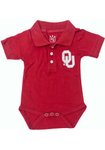 Oklahoma Sooners Baby Cardinal Primary Short Sleeve One Piece Polo