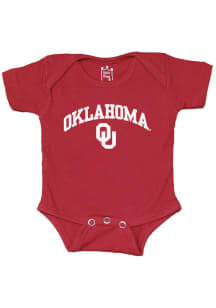 Oklahoma Sooners Baby Cardinal Arch Mascot Short Sleeve One Piece