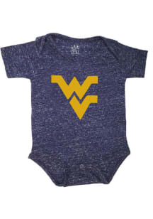 West Virginia Mountaineers Baby Navy Blue Primary Logo Short Sleeve One Piece
