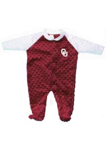Oklahoma Sooners Baby Crimson Cuddle Bubble Two Tone Loungewear One Piece Pajamas