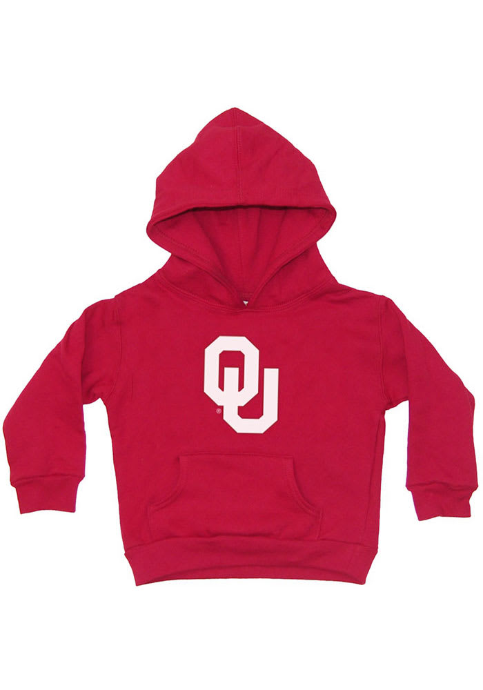 Oklahoma Sooners Toddler Crimson Primary Logo Long Sleeve Hooded Sweatshirt