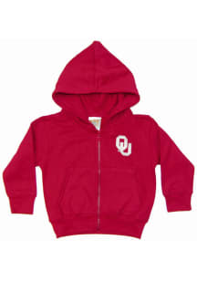 Oklahoma Sooners Toddler Wordmark Long Sleeve Full Zip Sweatshirt - Crimson