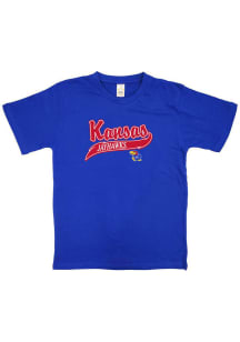 Kansas Jayhawks Youth Blue Mascot Short Sleeve T-Shirt