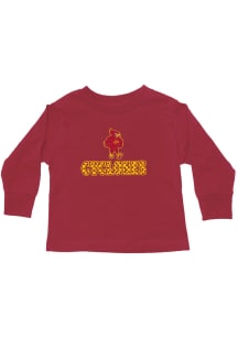 Iowa State Cyclones Toddler Girls Cardinal Polka Dot Long Sleeve T Shirt