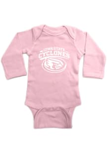 Iowa State Cyclones Baby Pink Arch Mascot LS Tops LS One Piece
