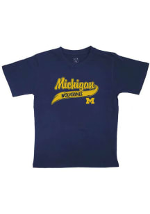 Michigan Wolverines Youth Navy Blue Mascot Short Sleeve T-Shirt