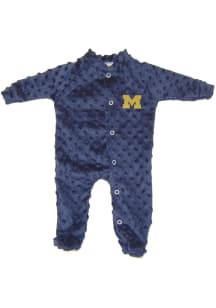 Michigan Wolverines Baby Navy Blue Cuddle Bubble Loungewear One Piece Pajamas
