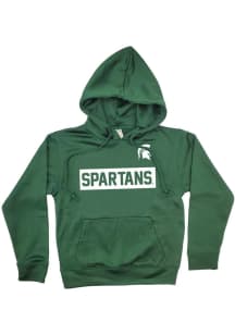 Michigan State Spartans Youth Green Box Wordmark Long Sleeve Hoodie