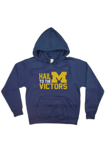 Michigan Wolverines Youth Navy Blue Team Chant-perf Long Sleeve Hoodie