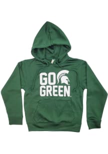 Michigan State Spartans Youth Green Team Chant-perf Long Sleeve Hoodie